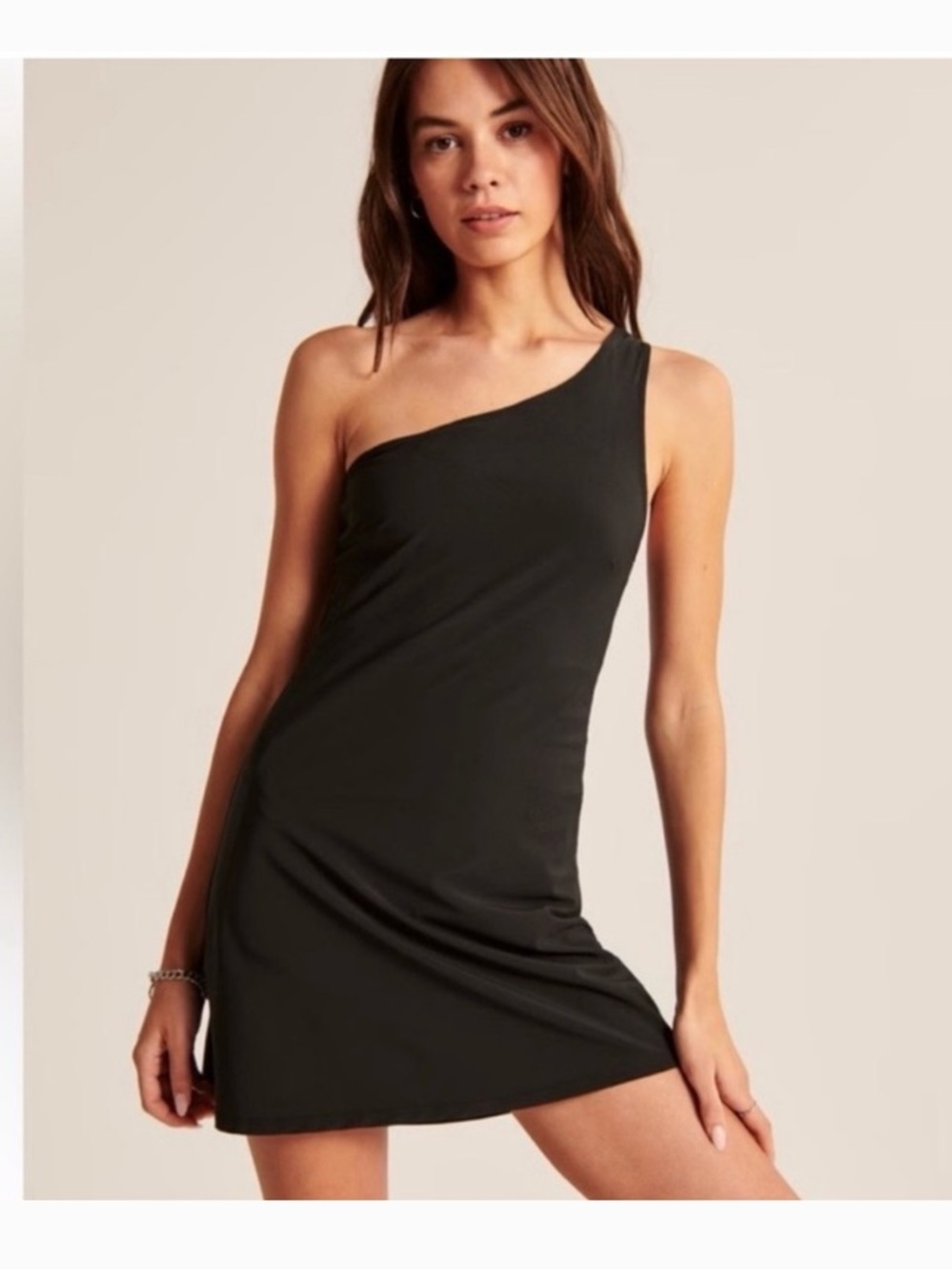 Abercrombie & Fitch One-Shoulder Black Athletic Dress
